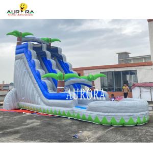 China Blue And Gray Outdoor Inflatable Slide Combo With Bounce House For Kids factory