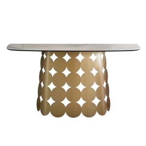 China Luxury Hotel High-end Stainless Steel Marble Gold Entrance Table factory