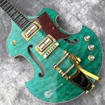 2020 Custom Semi-Hollow High Quality Green Customizable Logo and Shape Electric