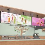 40 Inch Wall Mounted Digital Signage Restaurant Menu Display Boards Lcd Split