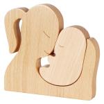 Home Wooden Candle Holder Craft Decor Statue Cute Handmade Wooden Figurines