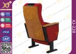 Floor Mounted Leg Commercial Theater Seating Chairs With Wood Armrest Plywood