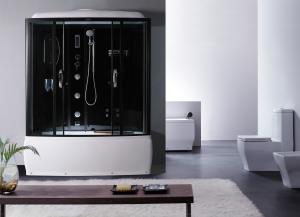 China Black Profiles Enclosed Bath Shower Unit , Complete Shower Stall Kits factory