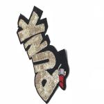 Fashion Punk Sew On Letter Patches Sequined Material With Pin / Iron On Backing