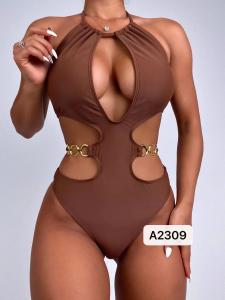 China Ladies One Piece Swimsuit Backless Durable Abrasion-Resistant High Elastic Waterproof Good Sunscreen Effect factory
