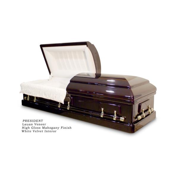 China High gloss black american style wooden casket , MDF with veneer factory