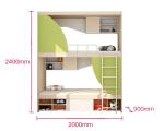 Space-Saving Hotel Bed Modern Minimalist Style Iron Bunk Bed with Large Storage
