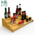 Bamboo Four Layer Expandable Condiment Cutlery Storage Box Rack For Household