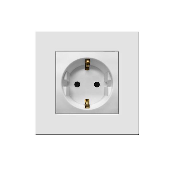 China 16 amp Schuko Wall Socket Champagne Color Vertical conjoined frame factory