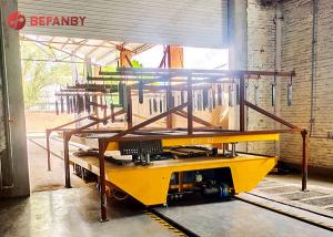 China Heavy Capacity Hydralic Lift Rail Material Transfer Trolley factory