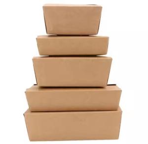 China 720ml Food Grade Container For Food Take Away Kraft Paper Box For Picnic Food Packaging factory