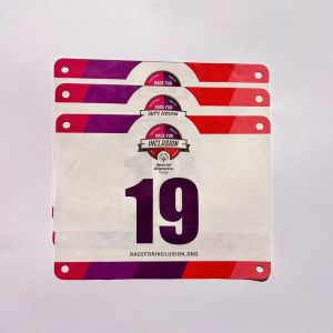 Customized Competition Number Labels In Rectangular Shape And PANTONE Color