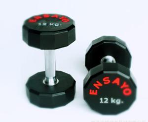 China PU coated dumbbells, twelve sided PU dumbbell home gym, PU dumbbell manufacturer factory
