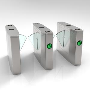 China Automatic Security Waist High Turnstile , Optical Flap Barrier Gate factory