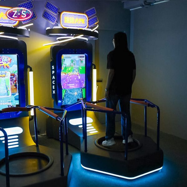 China Five Themed Adventures Motion-Sensing Trampoline Featuring Obstacle Dodging factory