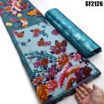 Supoo Soft Silk Velvet Fabric Printed African Lace Fabric for Women Dress Mesh