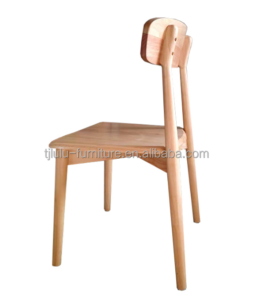 Stackable Dining Chair for Modern Restaurant Made of Solid Wood in Natural Color
