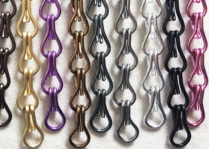 Lightweight Aluminum Chain Fly Screen , Insect Fly Screen Curtains For Patio Doors