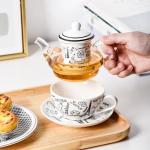 Ceramic Tea Mug With Strainer And European Glass Teapot Sustainable One Person