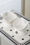 Cat Dog Raised Ceramic Pet Bowl Anti Tipping Elevated Black Color