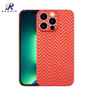China No Fading Orange Aramid Fiber iPhone Case with Full Cover design factory