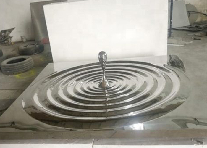 Custom Size Art Modern Stainless Steel Sculpture Water Drop For Water Pool