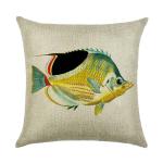 Beach Throw Pillow Covers Sea Theme Sea Horse-Seashell-Fish-Starfish Nautical