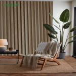 Soundproofing Wall Coverings Black wood slat wall panel for Conference Room