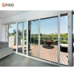 Windproof Waterproof Aluminium Sliding Door With Double Large Glass For Meeting