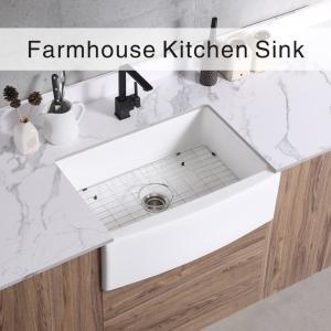 China Apron Front White Ceramic Farmhouse Kitchen Sink 30 Inch Single Bowl factory