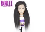 Malaysian Preplucked Kinky Straight Lace Frontal , Virgin Long Lace Front Wigs