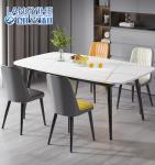 Metal Minimalist Marble Dining Table And Chair Combination Oval Shape