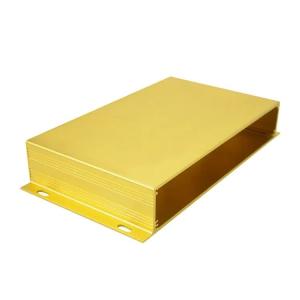 China Custom Golden Extruded Aluminum Enclosures Metal Box Square For Electronic Housing factory