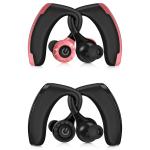 Black BT5.0 TWS Retractable Bluetooth Earphones For Driver Sport
