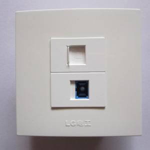 China Discount Price RJ45 + SC Optical Fiber Wall Socket White Panel Good For Home Decoration factory