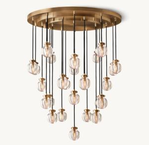China 110-220V Crystal Chandelier Ceiling Light Pearl Round Chandelier factory