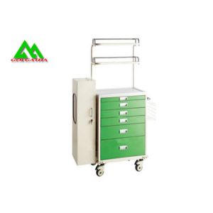 Mobile Steel Hospital Ward Equipment Anesthesia Cart With 6 Drawer