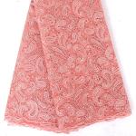 F50280 51-52" customizable peach wholesale embroidery french lace with besds for
