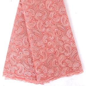 China French lace tulle net fabric with beads for evening party dress 2016 factory