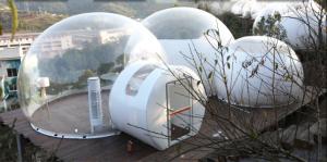 China PVC Tarpaulin Dome Clear Inflatable Bubble Tent With Bathroom Inflatable Party Tent factory