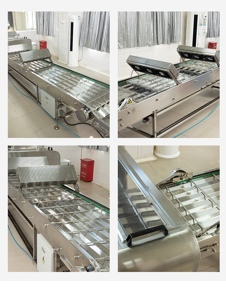 Commercial Baking Electric Marshalling Cooling Conveyor Field Installation