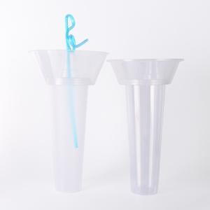 China Custom Design Plastic Cups With Logo Disposable Plastic Cups For Snack 2 In 1 factory