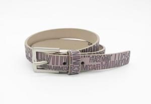 China Embossing Letter Childrens Leather Belts 1.8cm Width With Square Shape Buckle factory