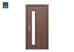 Classic Black Walnut Veneer Fireproof Wooden Glass Door