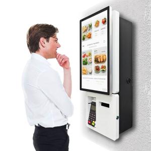 China 21.5'' Wall Mount White Bill Payment Kiosk Menu Display Board Pos Machine factory