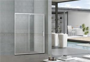 China Bright Silver Inline Glass Shower Doors With One Sliding Aluminum Alloy SGCC Certification factory