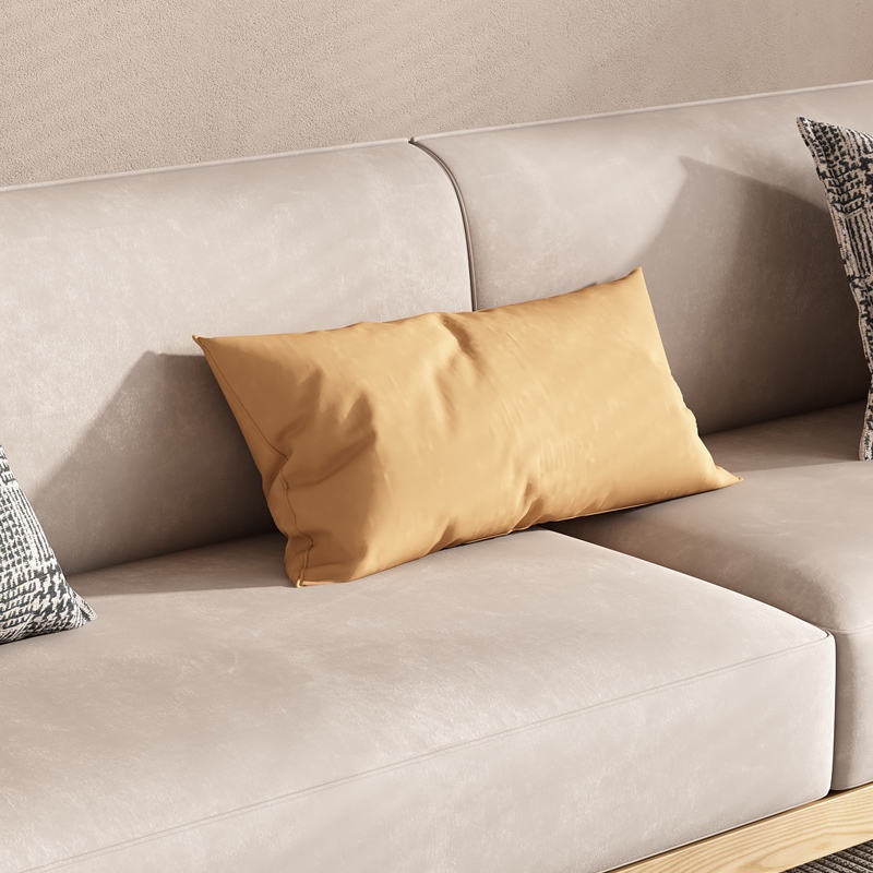 Multi Functional Hotel Lobby Furniture Nordic Simple Solid Wood Fabric Sofa