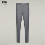 Simple Slim Fit Trousers for Men 100% Wool Knitted Zipper Fly Business Office