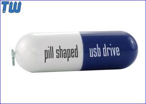China Full Plastic Pill Shaped Usb Drive Medicine Promotional with Key Ring factory
