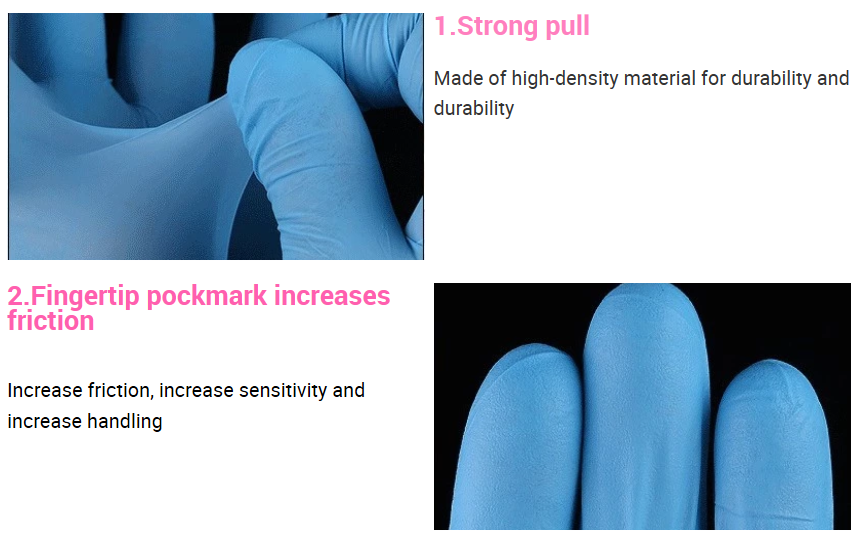 Safe Disposable medical nitrile glove / Vinyl Latex Examination Medical Gloves